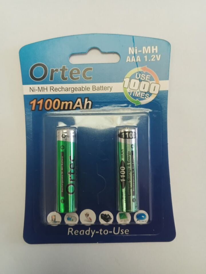 Ortec 1.2 V 1100 mAh Ni-mh Aaa Şarj Edilebilir İnce Kalem Pil